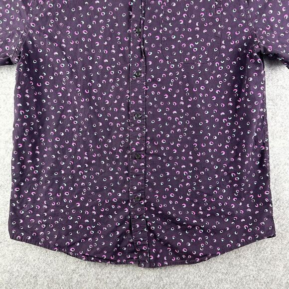 Katin Shirt Mens Large Purple Geometric Surf Beach Ocean Preppy Button SS Pocket - Picture 4 of 12
